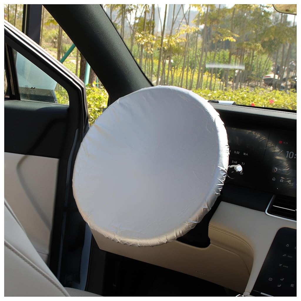 STHIRA® Car Steering Wheel Cover Sun Shade,Silver-Coated Cloth Car Wheel Cover for Blocking Sun & Heat,Universal 42cm for Cars Trucks Suvs dustproof-Silver STHIRA® Car Steering Wheel Cover Sun Shade,Silver-Coated Cloth Car Wheel Cover for Blocking Sun & Heat,Universal 42cm for Cars Trucks Suvs dustproof-Silver
